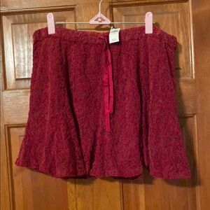 Aerie Wine Lace Mini Skirt with Lining. size large